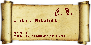 Czikora Nikolett névjegykártya